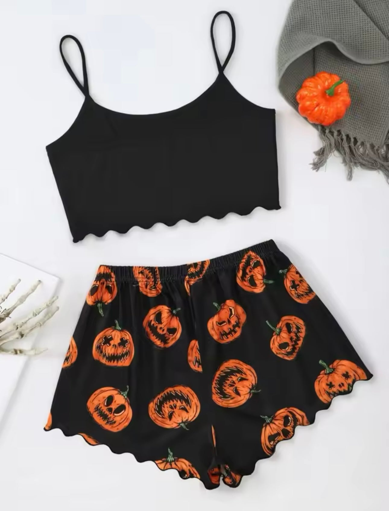 Halloween Spooky Crop PJs Set