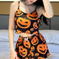 Halloween Pumpkin Crop PJs Set