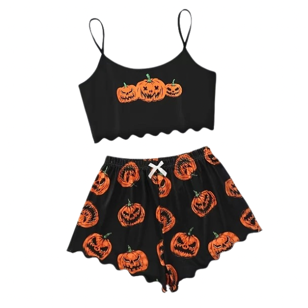 Halloween Spooky Crop PJs Set